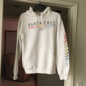 SANTA CRUZ SKATEBOARDS/ WHITEw”SANTA CRUZ“RAINBOW”LOGO HOODIE